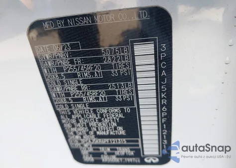 2023 Infiniti Qx55 Essential Awd from USA, damaged, VIN 3PCAJ5KR6PF121315